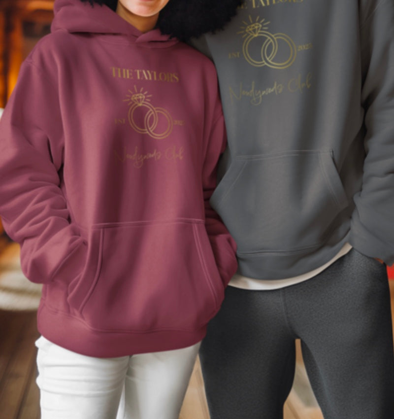 Custom Newlyweds Vintage Hoodie | Gold