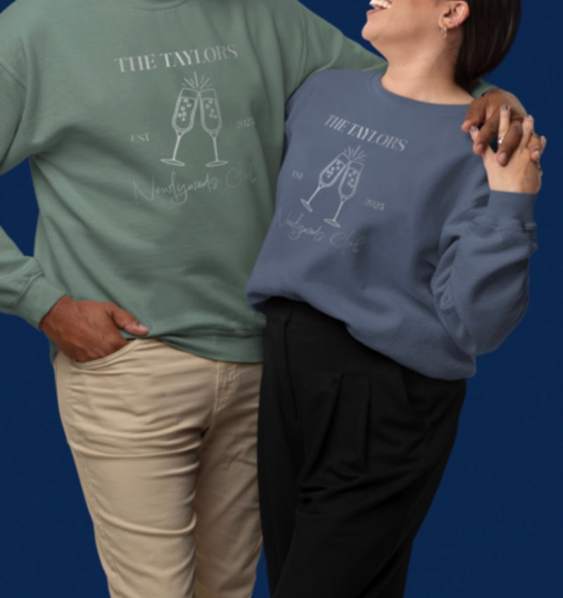 Custom Newlyweds Vintage Crewneck | Silver