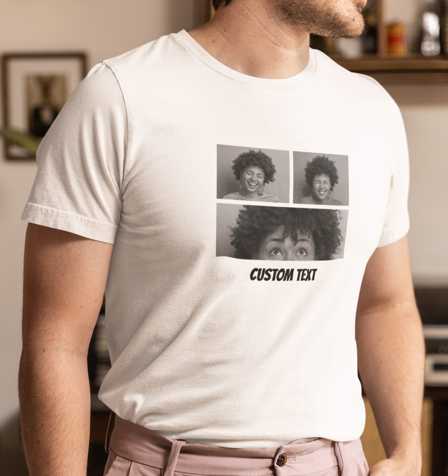 Custom Black & White Collage Classic T-Shirt