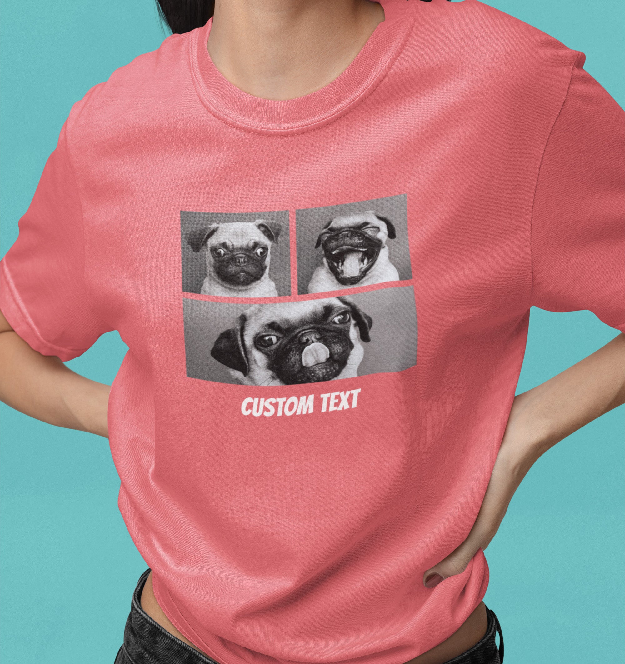 Custom Black & White Collage Vintage T-shirt