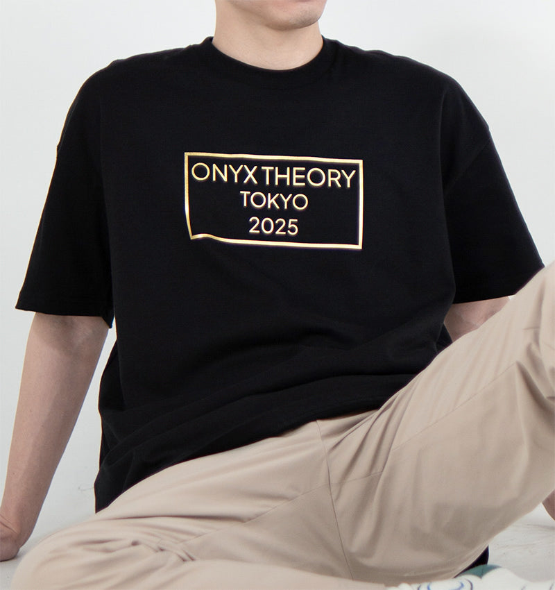 Premium Oversized T-Shirt | Box Text in Gold