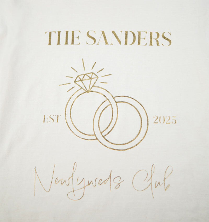 Custom Newlyweds Vintage T-Shirt | Gold