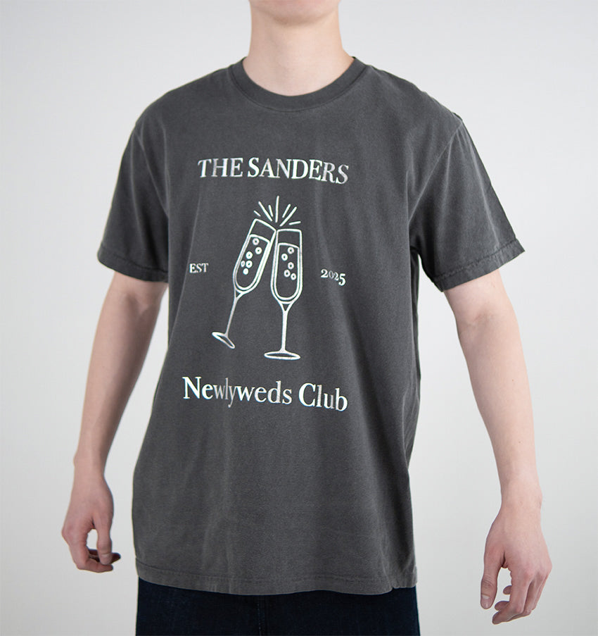 Custom Newlyweds Vintage T-Shirt | Silver
