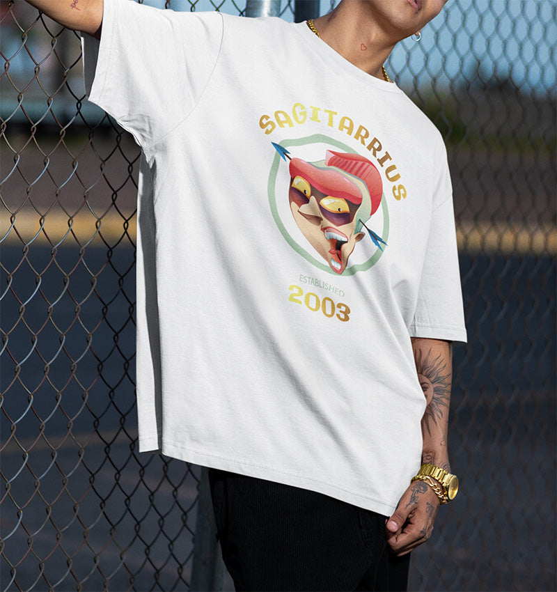 Custom Zodiac Oversized T-Shirt | Gold
