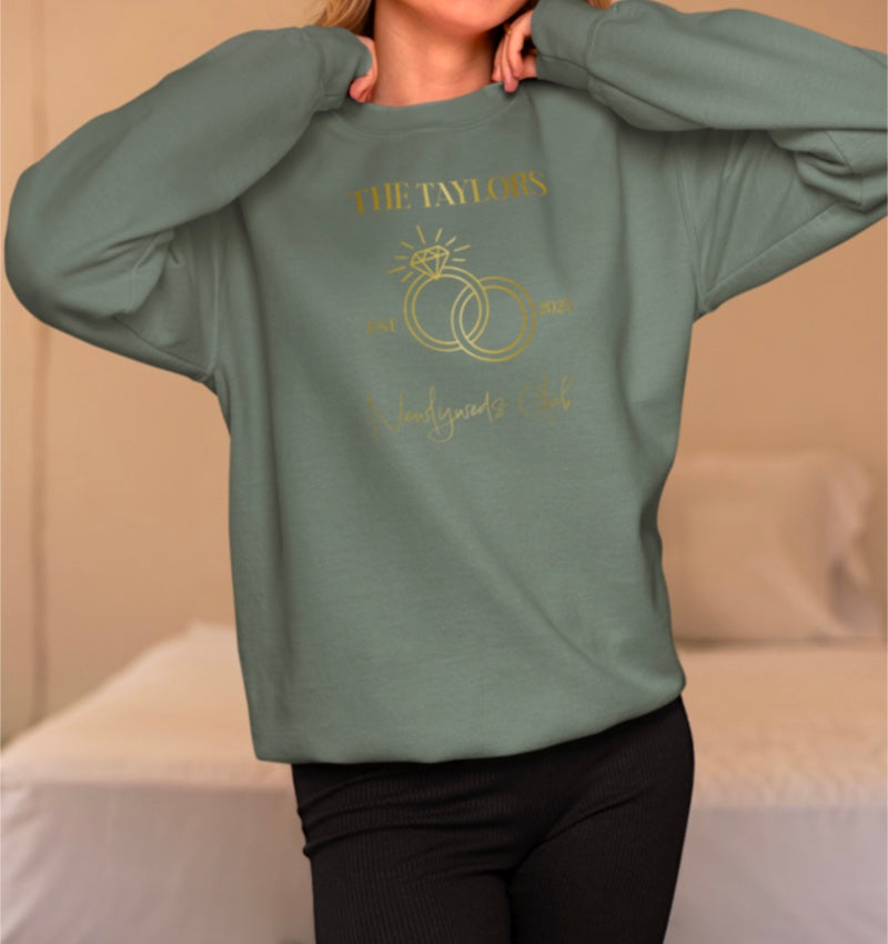 Custom Vintage Newlyweds Sweatshirt | Gold